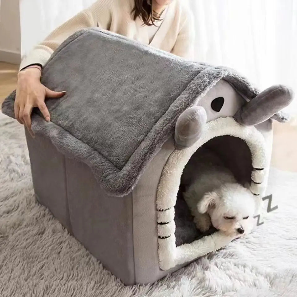 Cama Casota para Cães e Gatos — Quente, Lavável, para Todas as Estações