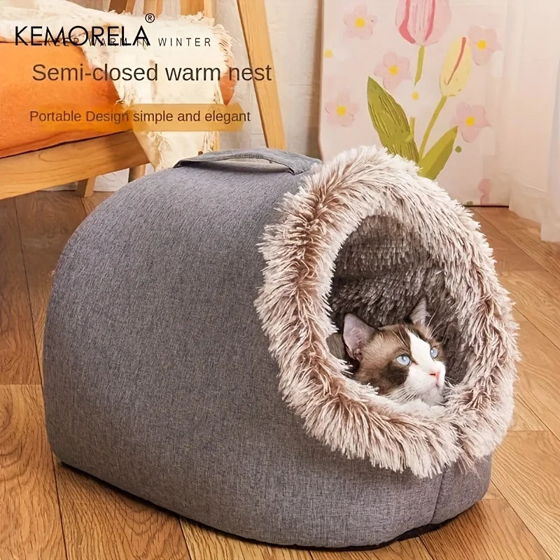 Cama Portátil para Gato KEMORELA — Quente e com Pega