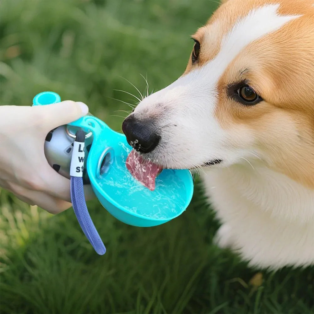 Garrafa de Água Portátil 2 em 1 para Cão — 285ml Aço Inoxidável
