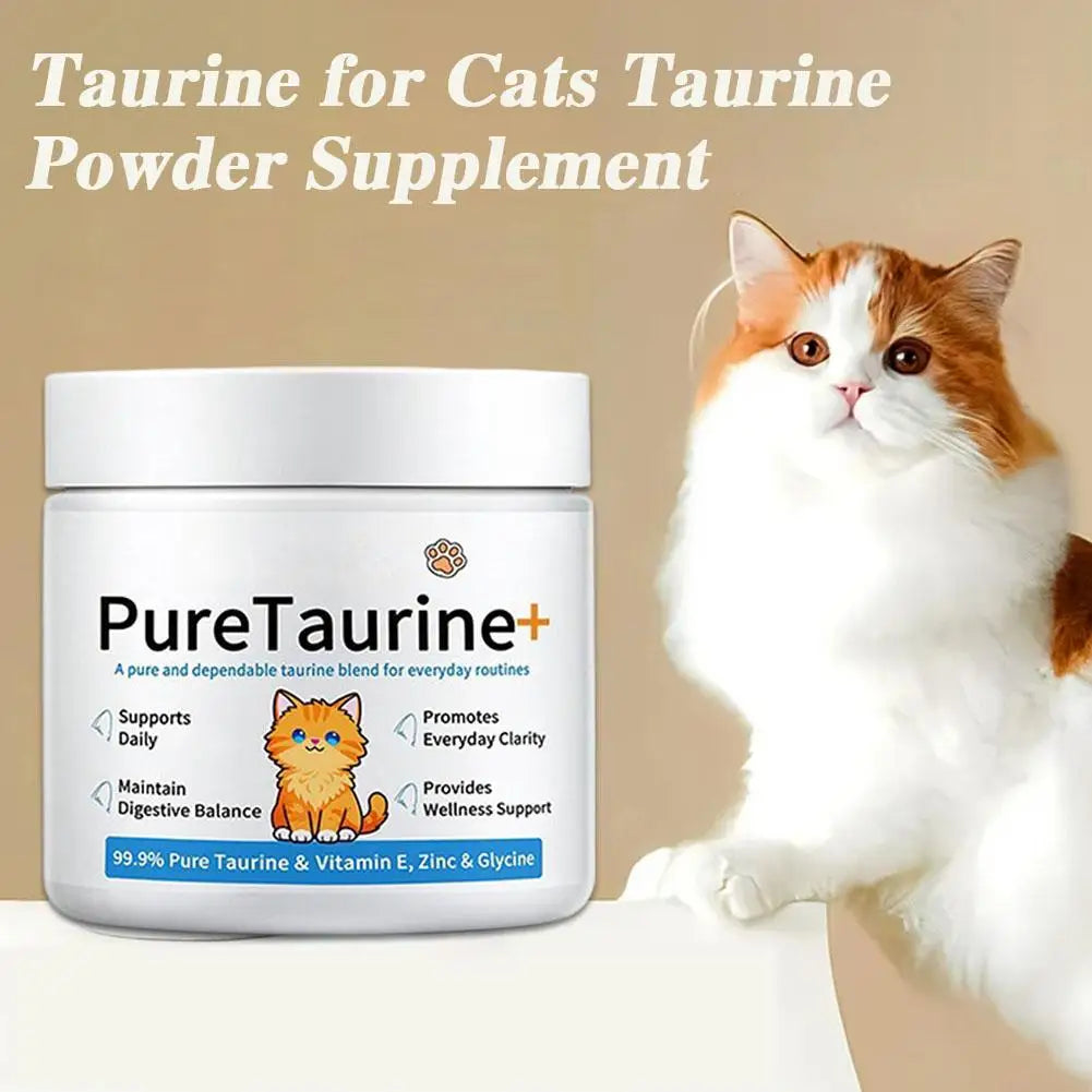 200G Cat body Health care powder 99.9% pure taurine VE Zinc Supports Digestion&Enhancing Immunityfor Pets with Sensitive Intesti