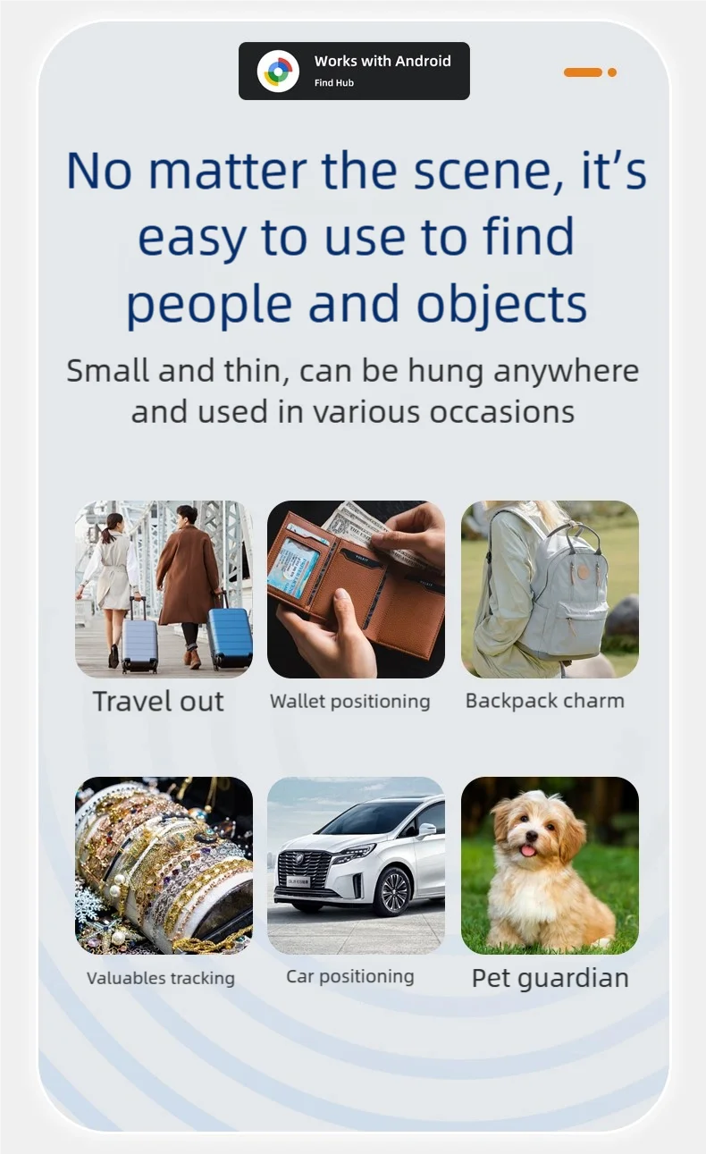 Mini Pet Bluetooth Tracker, Anti-Lost GPS Locator for Cat Dog, Smart Pet Finder Device Compatible with IOS Android & Find My App
