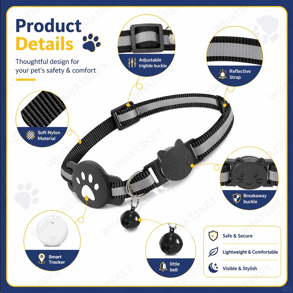 Coleira com Localizador GPS Ajustável para Gato e Cão