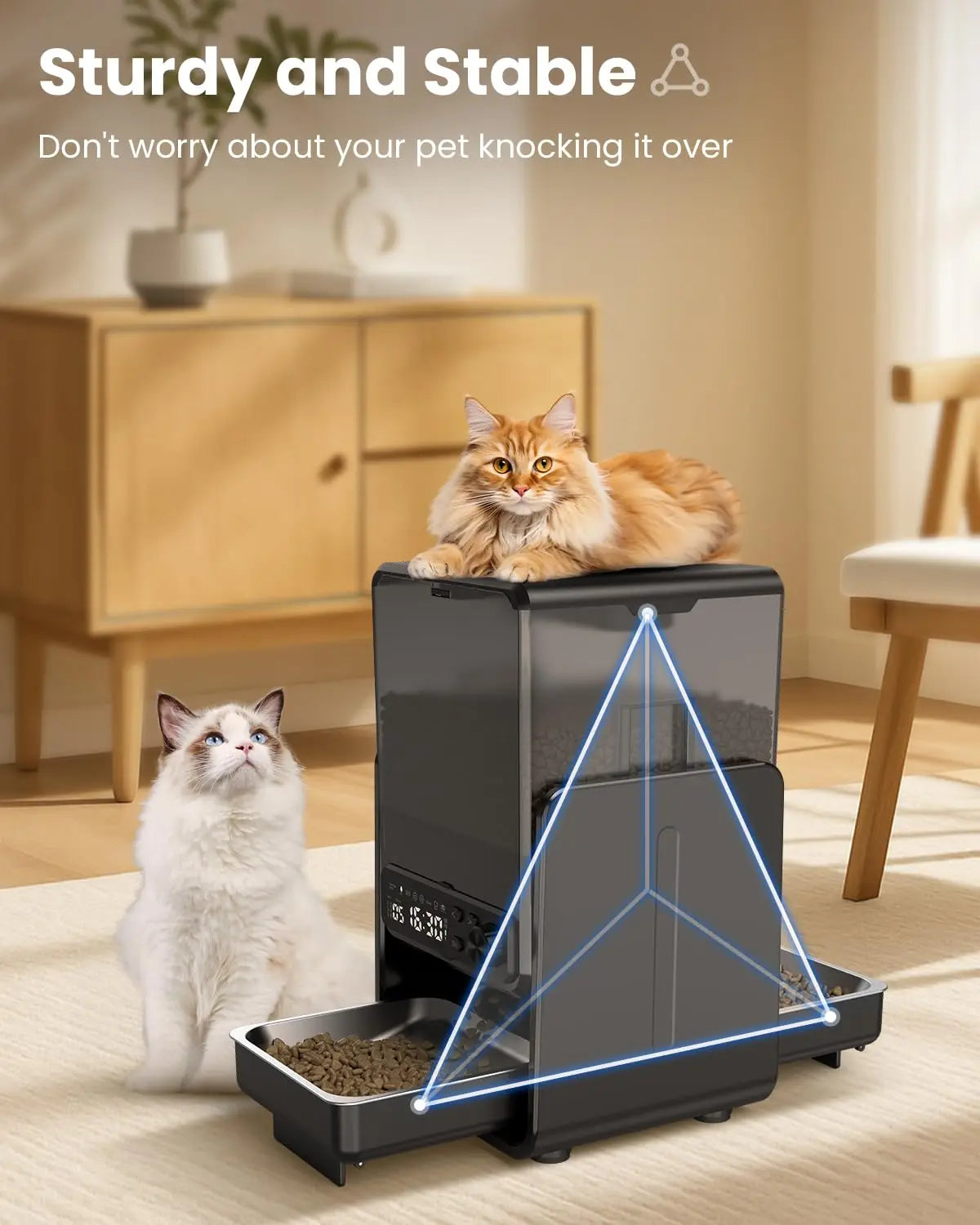Alimentador Automático 5G WiFi para 2 Gatos — 2 Tigelas e 5L de Capacidade