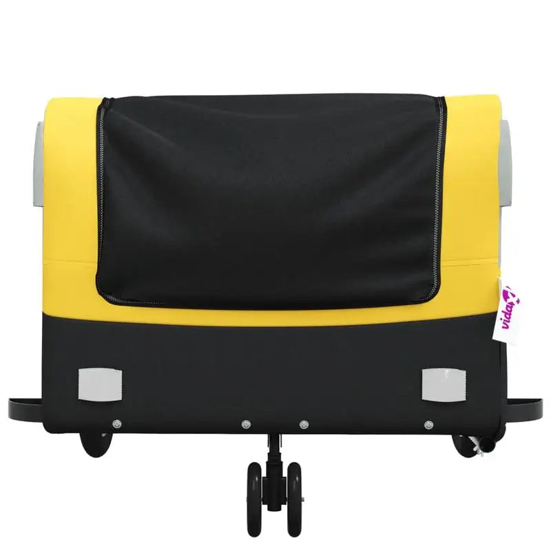 Black and Yellow Bicycle Trailer 45 kg Iron