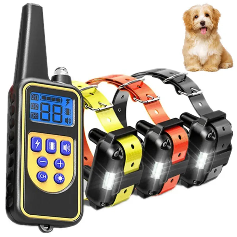 Coleira Anti-Latido Elétrica para Cão — Controlo Remoto, Recarregável e Impermeável