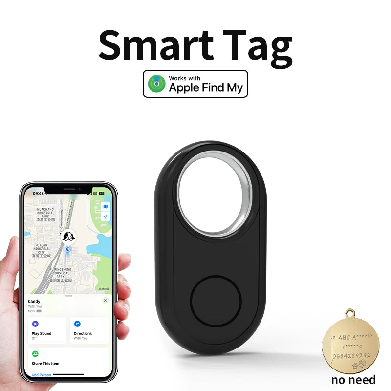 Rastreador Smart para Coleira — Apple Find My Bluetooth em Tempo Real