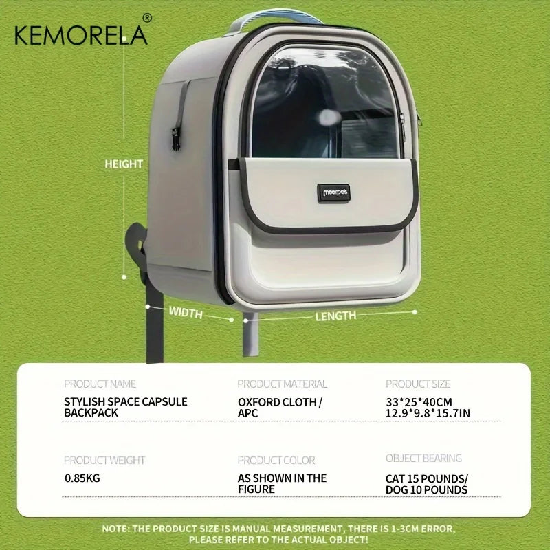 Mochila Transportadora Dobrável para Cão e Gato — Respirante para Viagens