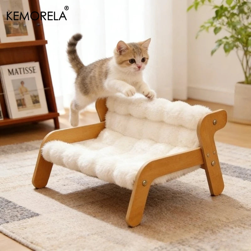 Sofá de Pelúcia para Gato KEMORELA — Removível e Fácil de Limpar