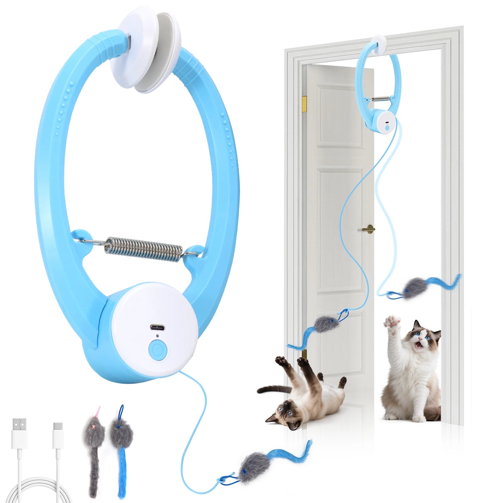 Brinquedo Elétrico com Borboleta e Pena para Gato — Recarregável USB