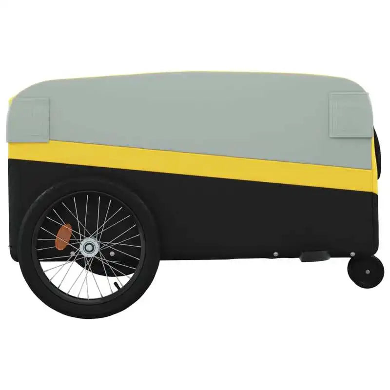 Black and Yellow Bicycle Trailer 45 kg Iron