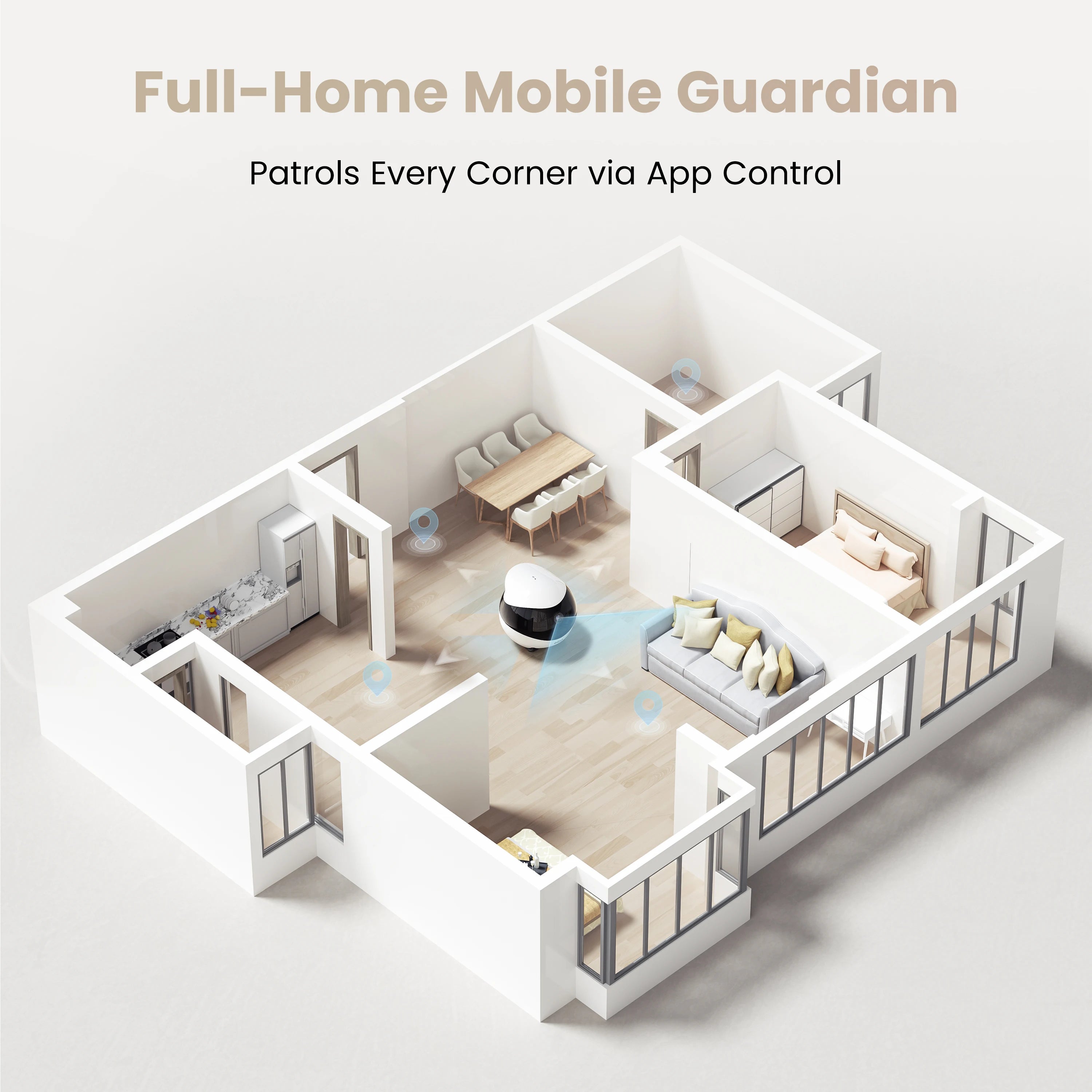 Enabot EBO AIR 2 Companion Robot 2K Home Security Pet Camera Night Vison Wireless APP Remote Control for Dog Cat Baby