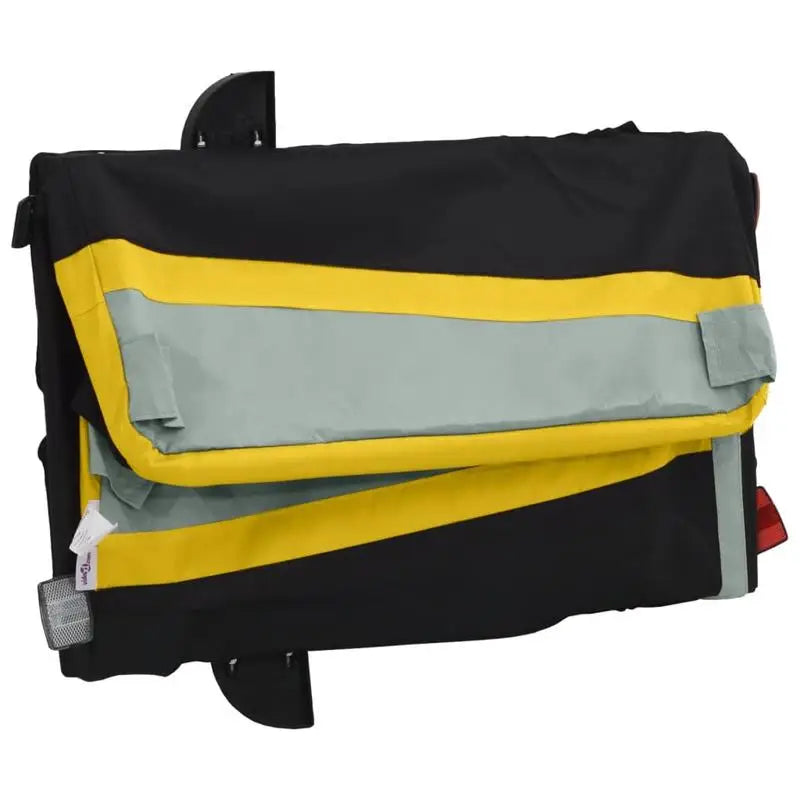 Black and Yellow Bicycle Trailer 45 kg Iron