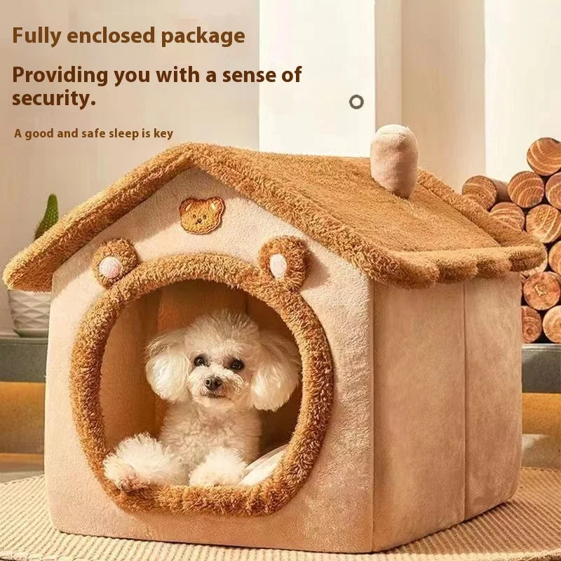 Cama Casota para Cães e Gatos — Quente, Lavável, para Todas as Estações