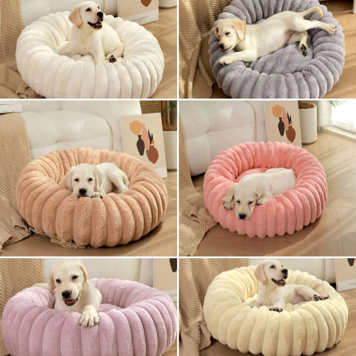 Cama Redonda para Cão Grande e Gato — Lavável e Quente
