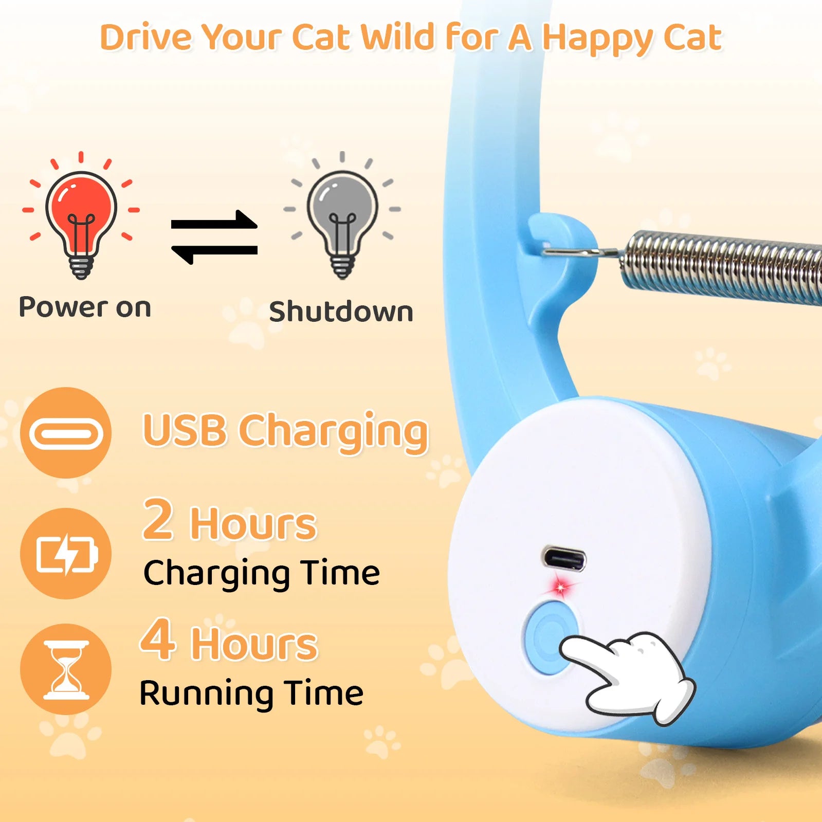 Brinquedo Elétrico com Borboleta e Pena para Gato — Recarregável USB