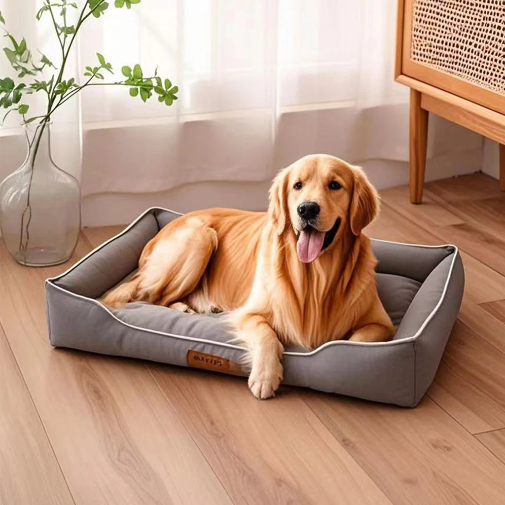 Cama Quadrada para Cão Grande — Todas as Estações, Resistente e Impermeável