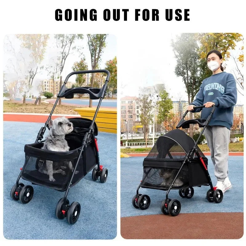 Pet cart, baby cart, small pet cart, lightweight and foldable, suitable for outdoor travel, dog and cat supplies