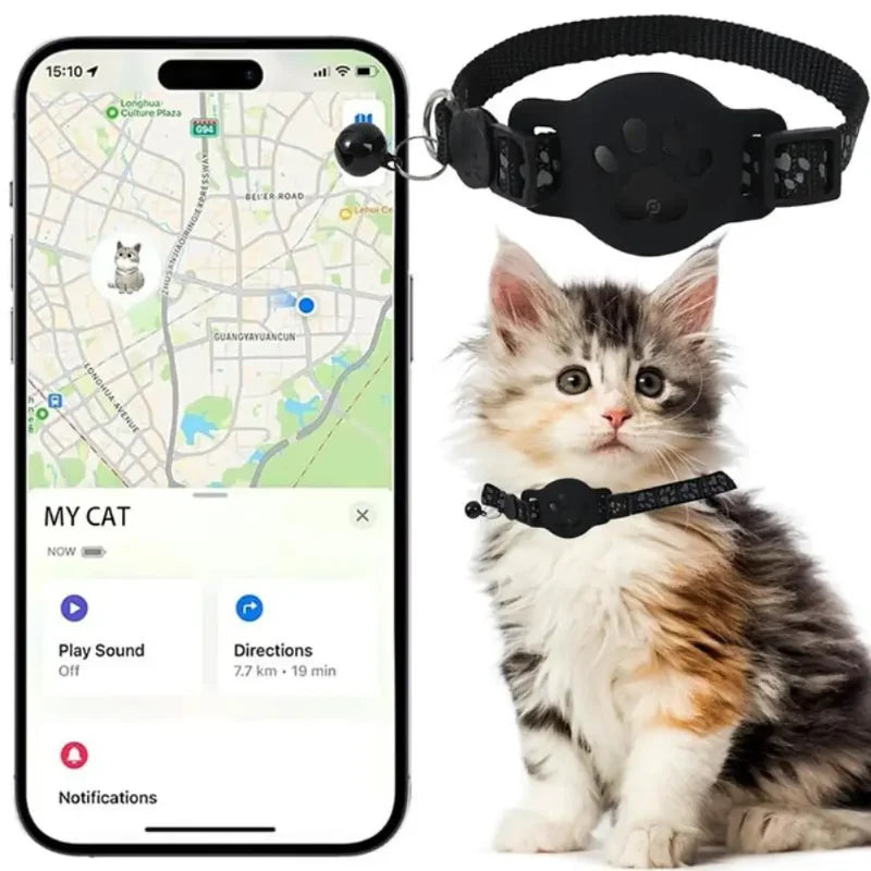 Coleira GPS Multifuncional para Gato e Cão — Rastreador Inteligente