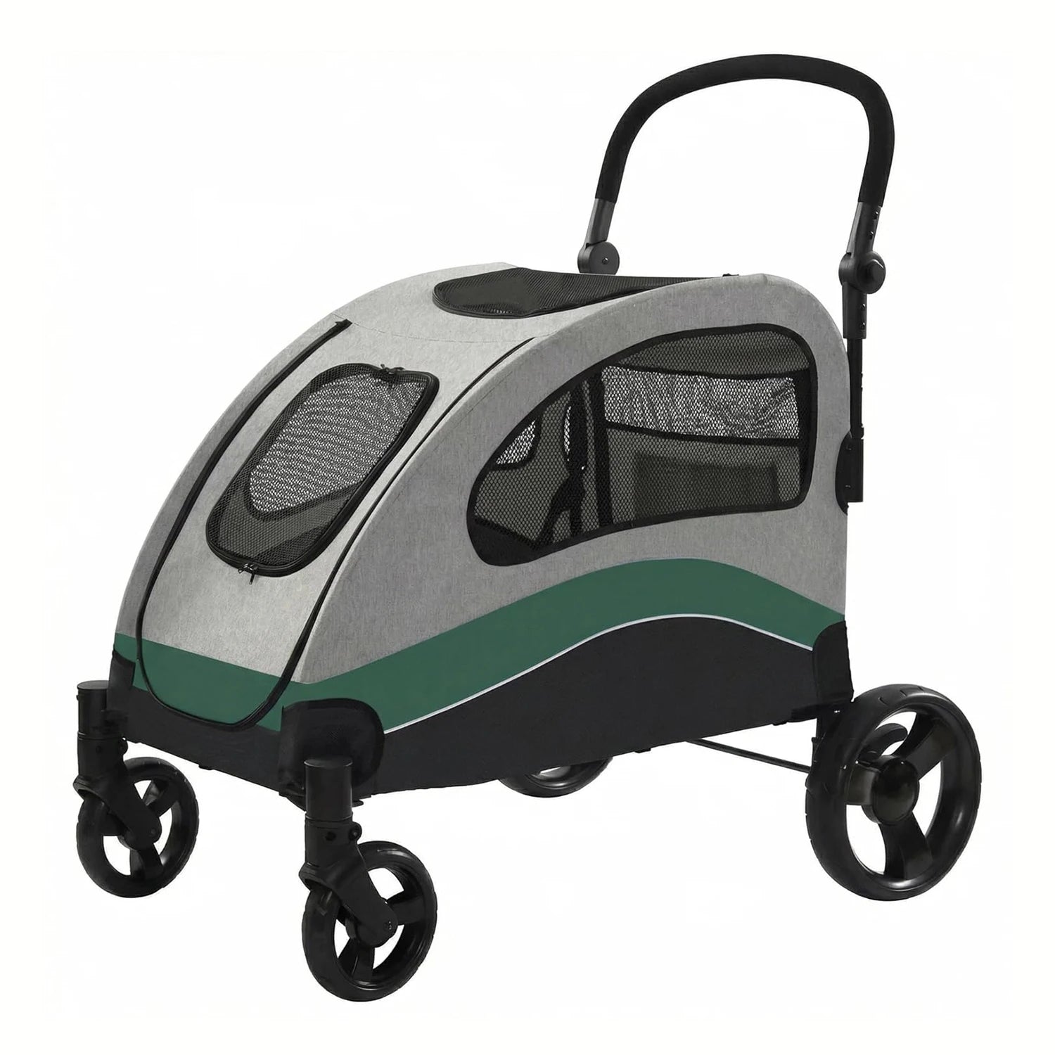 Dog Buggy Stroller Dog Box Transport Foldable Cat Stroller 360° Wear-resistant Rubber Wheels, Pet Wagon with Breathable Mesh