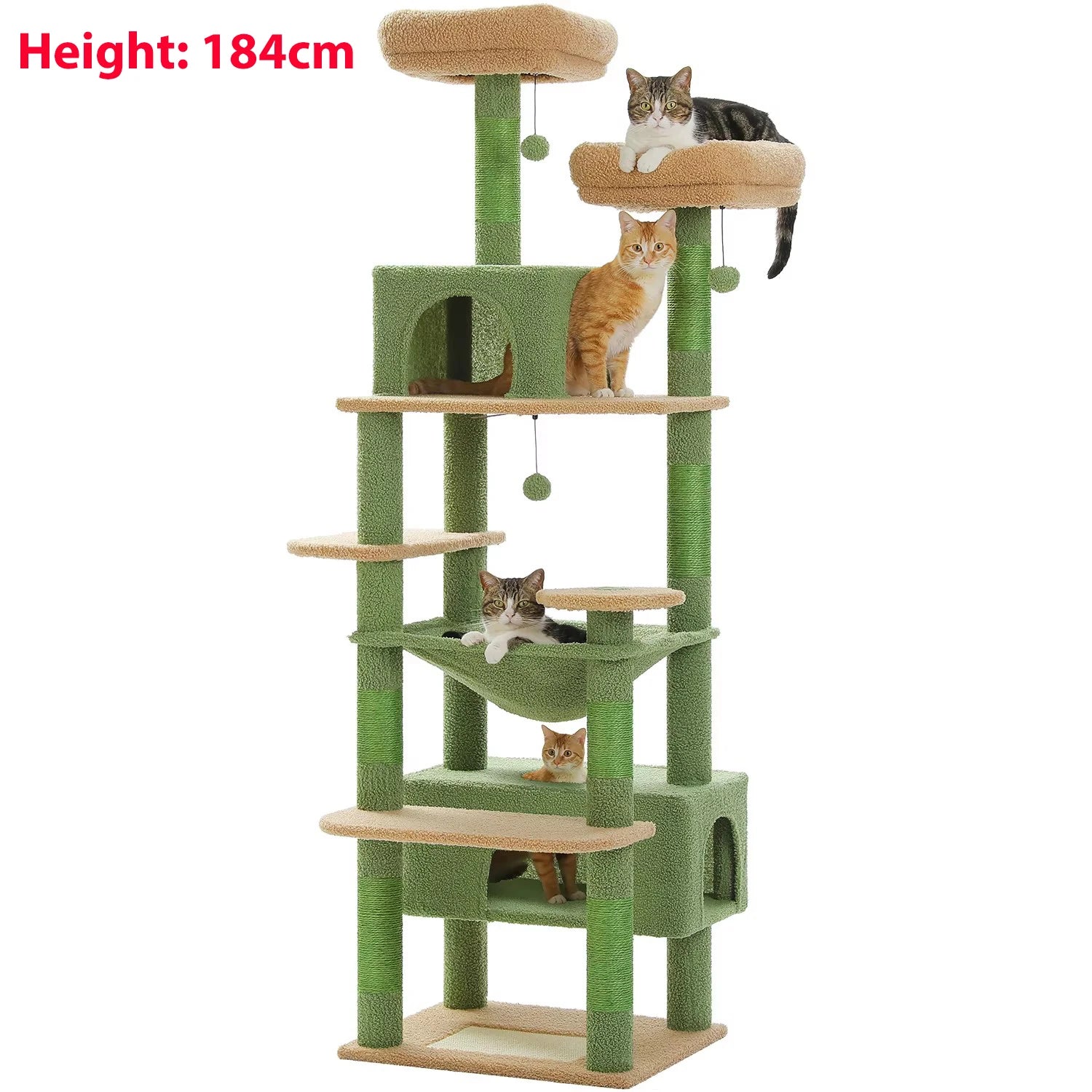 Arranhador Torre para Gato Multi-Nível com Rede e Hammock — Grande