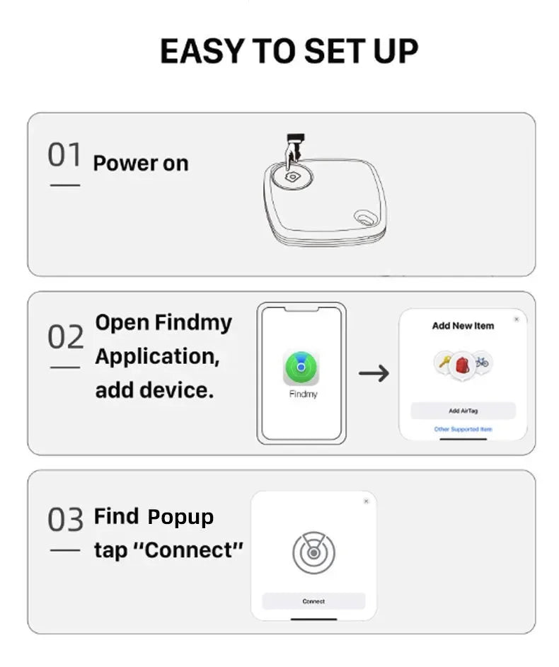 Mini Pet Bluetooth Tracker, Anti-Lost GPS Locator for Cat Dog, Smart Pet Finder Device Compatible with IOS Android & Find My App