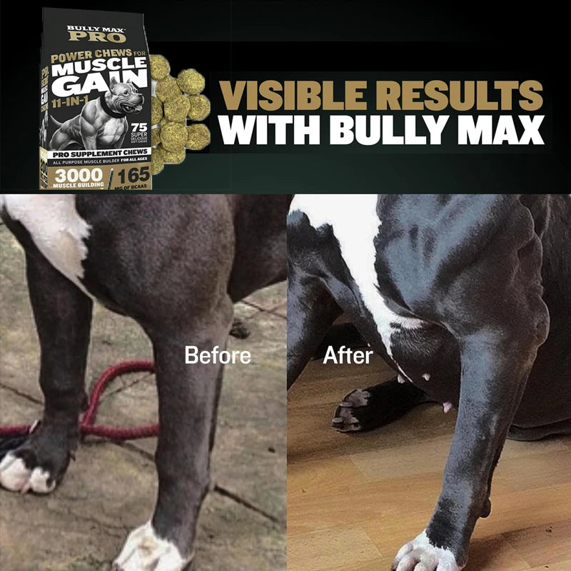 300G BULLY MAX 11 IN 1 MUSCLE GAIN Supplement For Dogs, Enhances Strength Endurance, Boosts Performance Training