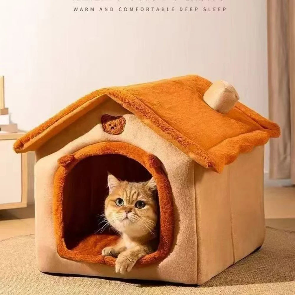 Cama Casota para Cães e Gatos — Quente, Lavável, para Todas as Estações