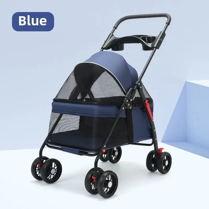 Pet cart, baby cart, small pet cart, lightweight and foldable, suitable for outdoor travel, dog and cat supplies