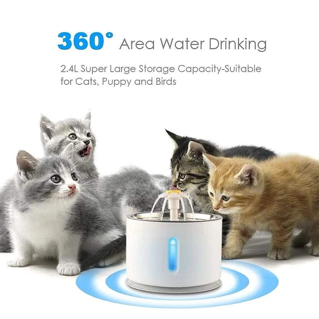 Bebedouro Inteligente para Gato em Aço Inoxidável — 3,2L com Bomba Silenciosa