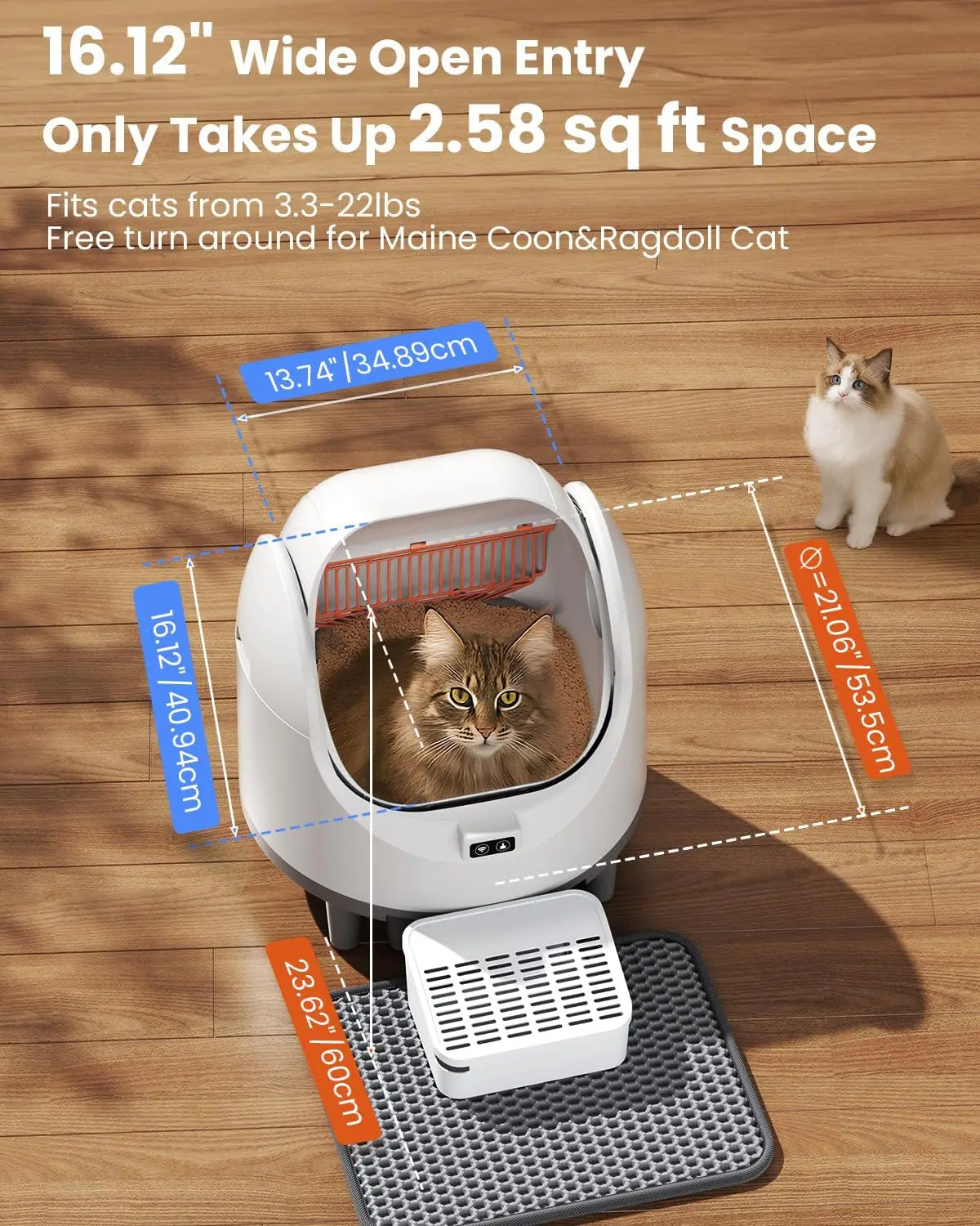 Caixa de Areia Autolimpante para Gato — Controlo por WiFi e App